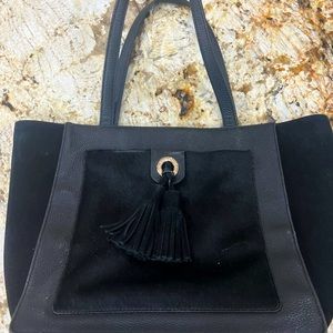 Kate Spade Kassandra Tote. Black Leather and Suede Purse